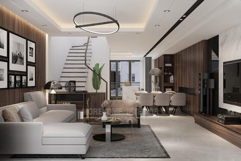 Trang trí nội thất phòng khách liền bếp đẹp sang trọng cho chung cư, biệt thự, nhà phố, nhà liền kề.